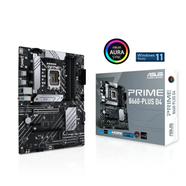 ASUS PRIME B660-PLUS D4 | Socket LGA 1700 | Intel B660 | 4xDDR4 | ATX | Moederbord