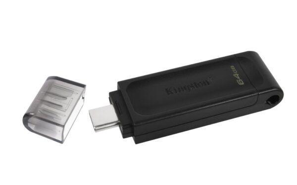 Kingston DataTraveler 70 | 64GB USB-C 3.2 Flash Drive | Zwart