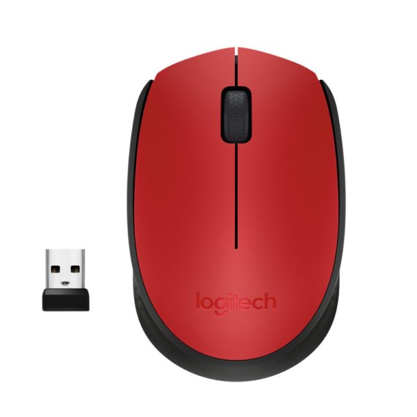 Logitech M171 | Draadloze Muis | Links- en Rechtshandig | RF | 1000 DPI | Rood/Zwart