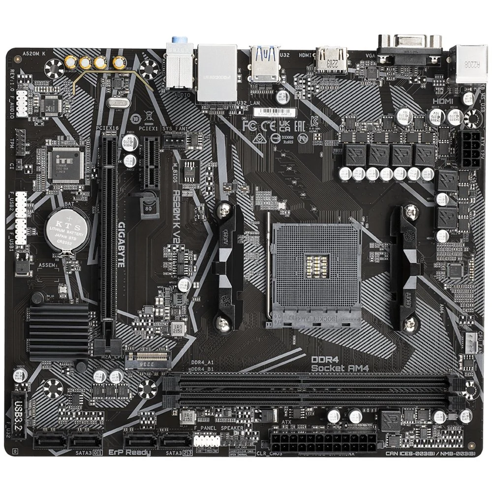 Gigabyte A520M-K V2 | Socket AM4 | AMD A520 | 2xDDR4 | Micro-ATX | Moederbord - Image 3