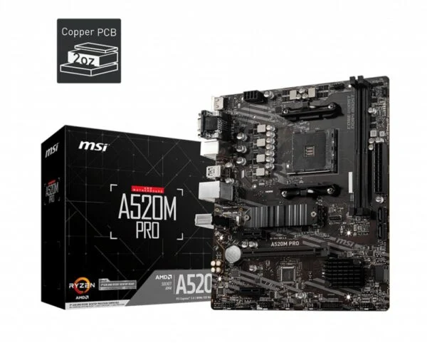 MSI A520M PRO | Socket AM4 | AMD A520 | 2xDDR4 | Micro-ATX | Moederbord