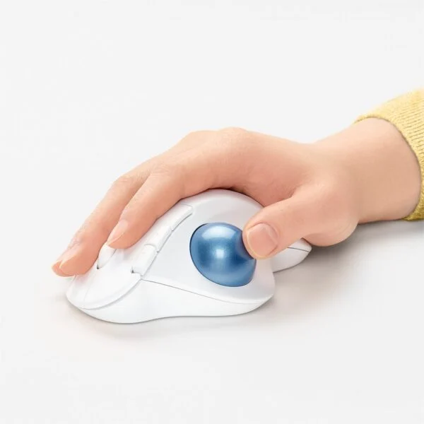 Logitech M575 Ergo Trackball | Ergonomische Draadloze Muis | Rechtshandig | RF + Bluetooth | 2000 DPI | Wit