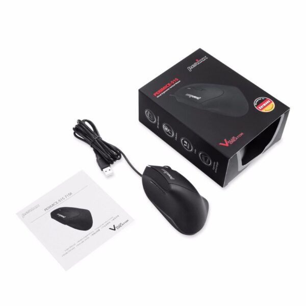 Perixx PERIMICE-515 II | Ergonomische Bedrade Muis | Rechtshandig | USB-A | 1600 DPI | Zwart
