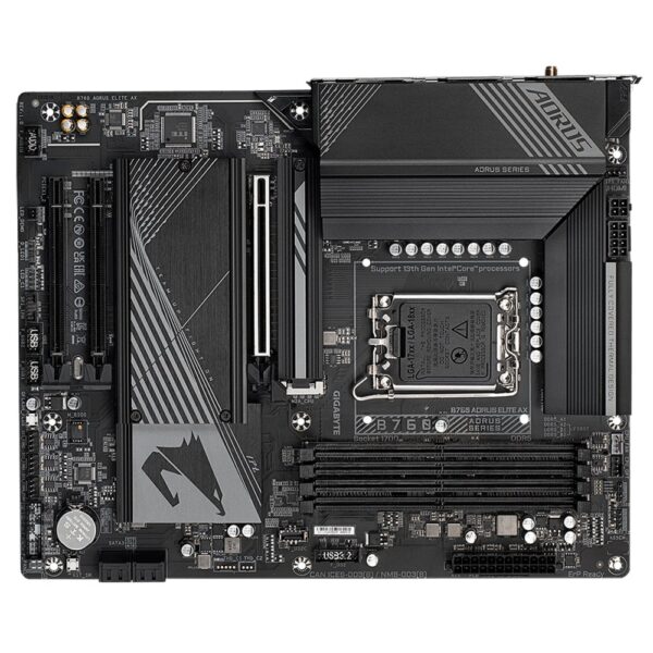 Gigabyte B760 AORUS ELITE AX (rev. 1.0) | Socket LGA 1700 | Intel B760 | 4xDDR5 | Micro-ATX | Moederbord