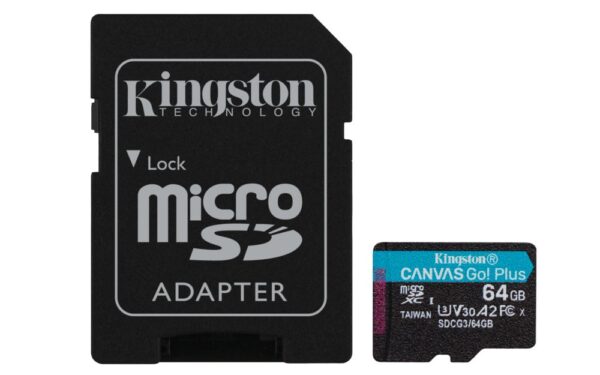 Kingston Canvas Go! Plus | MicroSDXC | 64GB | Class 10 | UHS-I U3