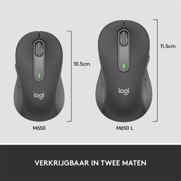 Logitech Signature M650 | Draadloze Muis | RF-Draadloos + Bluetooth | 1000 DPI | Grafiet