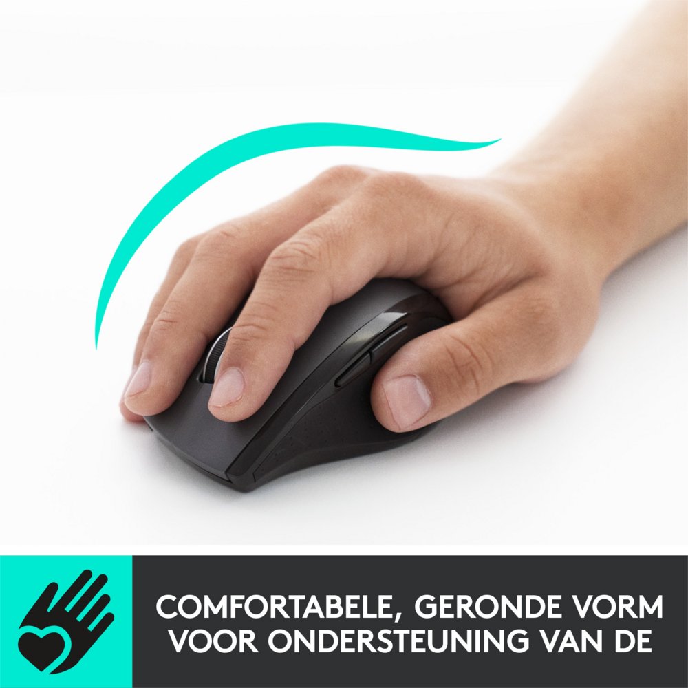 Logitech Marathon M705 | Draadloze Muis | Rechtshandig | RF | 1000 DPI | Zwart - Image 4