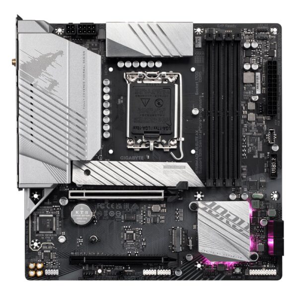 Gigabyte B760M AORUS ELITE AX | Socket LGA 1700 | Intel B760 | 4xDDR5 | Micro-ATX | Moederbord