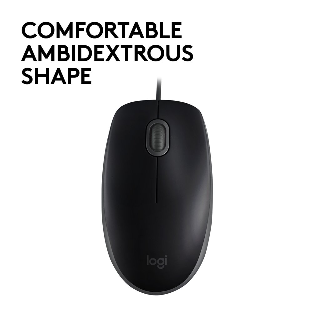 Logitech B110 Silent | Bekabelde Muis | Links- en Rechtshandig | USB-A | 1000 DPI | Zwart - Image 5