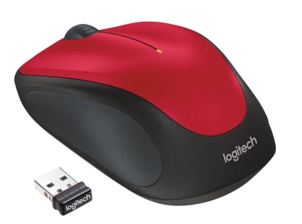 Logitech M235 | Draadloze Muis | Links- en Rechtshandig | RF | 1000 DPI | Rood/Zwart