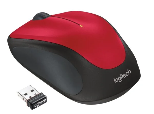 Logitech M235 | Draadloze Muis | Links- en Rechtshandig | RF | 1000 DPI | Rood/Zwart