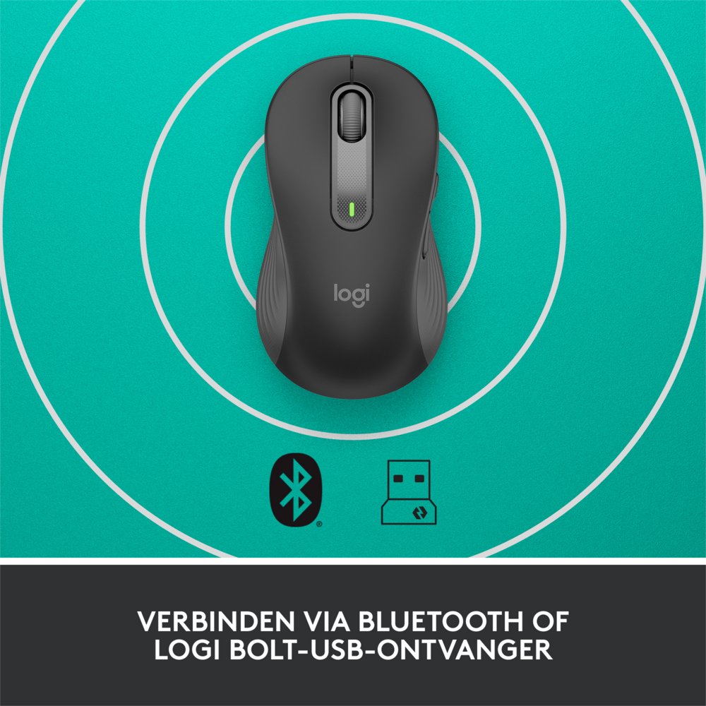 Logitech Signature M650 | Draadloze Muis | Linkshandig | RF + Bluetooth | 2000 DPI | Grafiet - Image 11