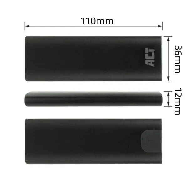 ACT AC1615 | USB-C M.2 NVMe/PCIe SSD Behuizing | Tool-Free | Aluminium | USB 3.2 Gen2 (10 Gbps)