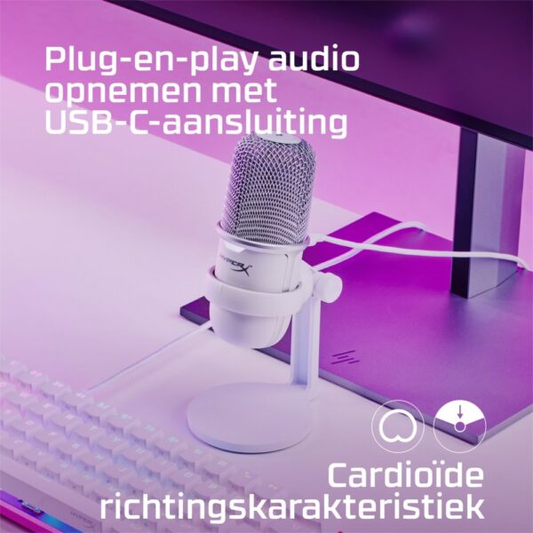HyperX SoloCast | USB-microfoon | Voor pc en console | Wit