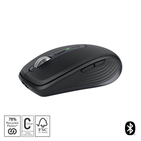Logitech MX Anywhere 3S | Draadloze Muis | Rechtshandig | RF + Bluetooth | 8000 DPI | Grafiet