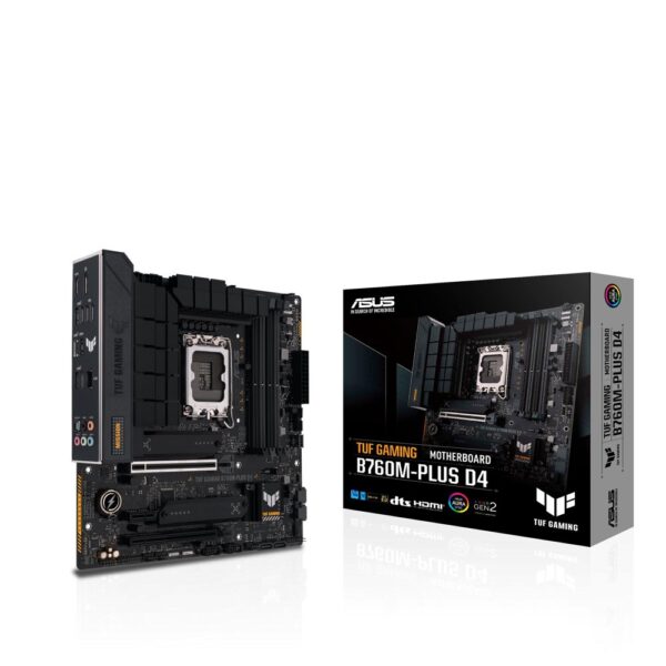 ASUS TUF GAMING B760M-PLUS D4 | Socket LGA 1700 | Intel B760 | 4xDDR4 | Micro-ATX | Moederbord | Open Box