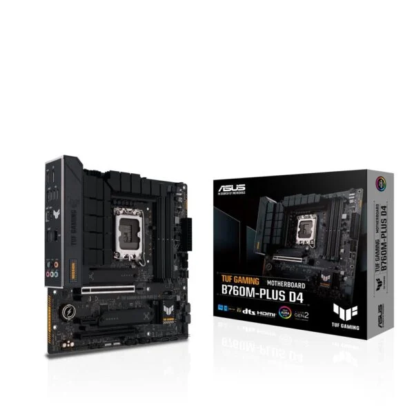 ASUS TUF GAMING B760M-PLUS D4 | Socket LGA 1700 | Intel B760 | 4xDDR4 | Micro-ATX | Moederbord | Open Box