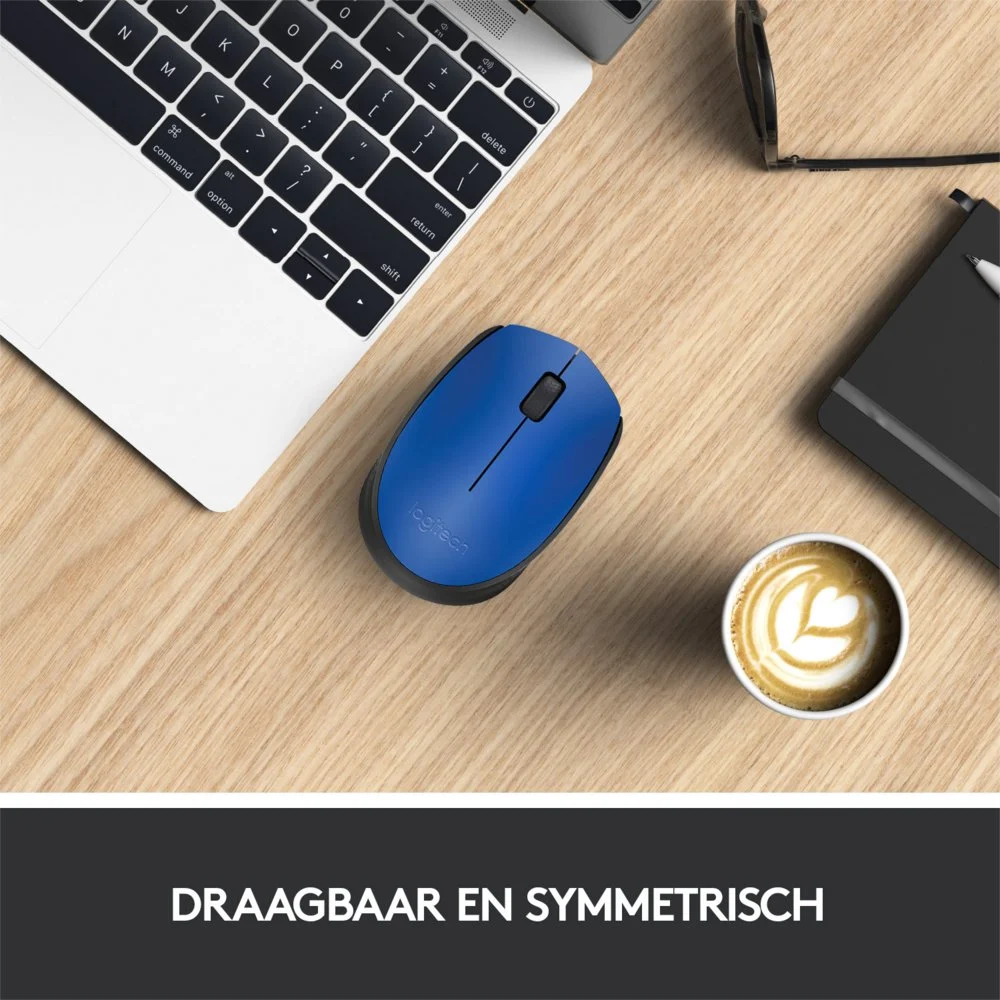 Logitech M171 | Draadloze Muis | Links- en Rechtshandig | RF | 1000 DPI | Zwart/Blauw - Image 5