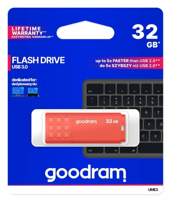 Goodram UME3 | 32GB USB-A 3.2 Flash Drive | Oranje