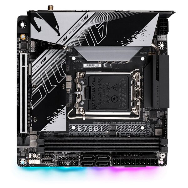 Gigabyte B760I AORUS PRO DDR4 | Socket LGA 1700 | Intel B760 | 4xDDR4 | Mini-ITX | Moederbord