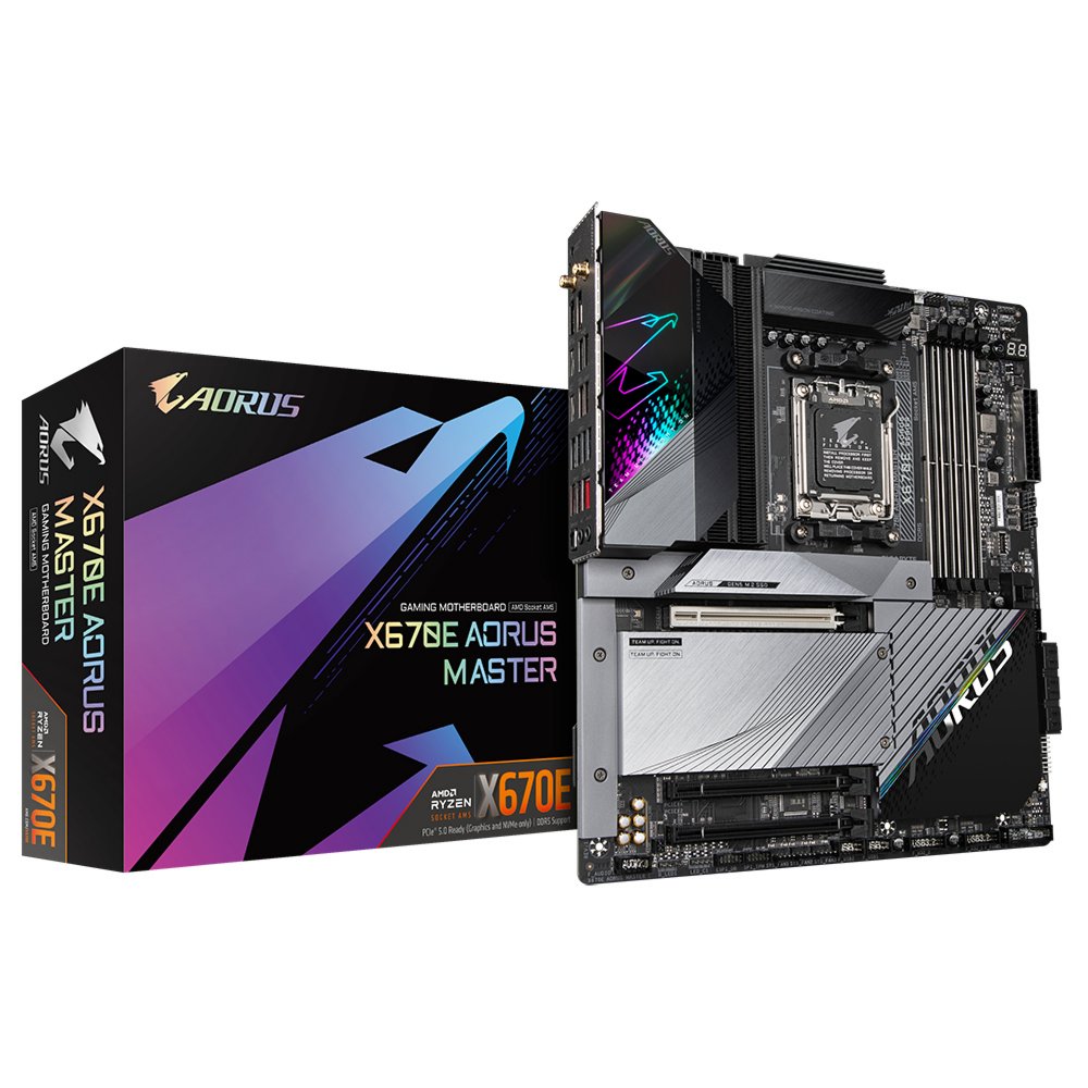Gigabyte X670E AORUS MASTER (REV. 1.0) | Socket AM5 | AMD X670 | 4xDDR5 | ATX | Moederbord