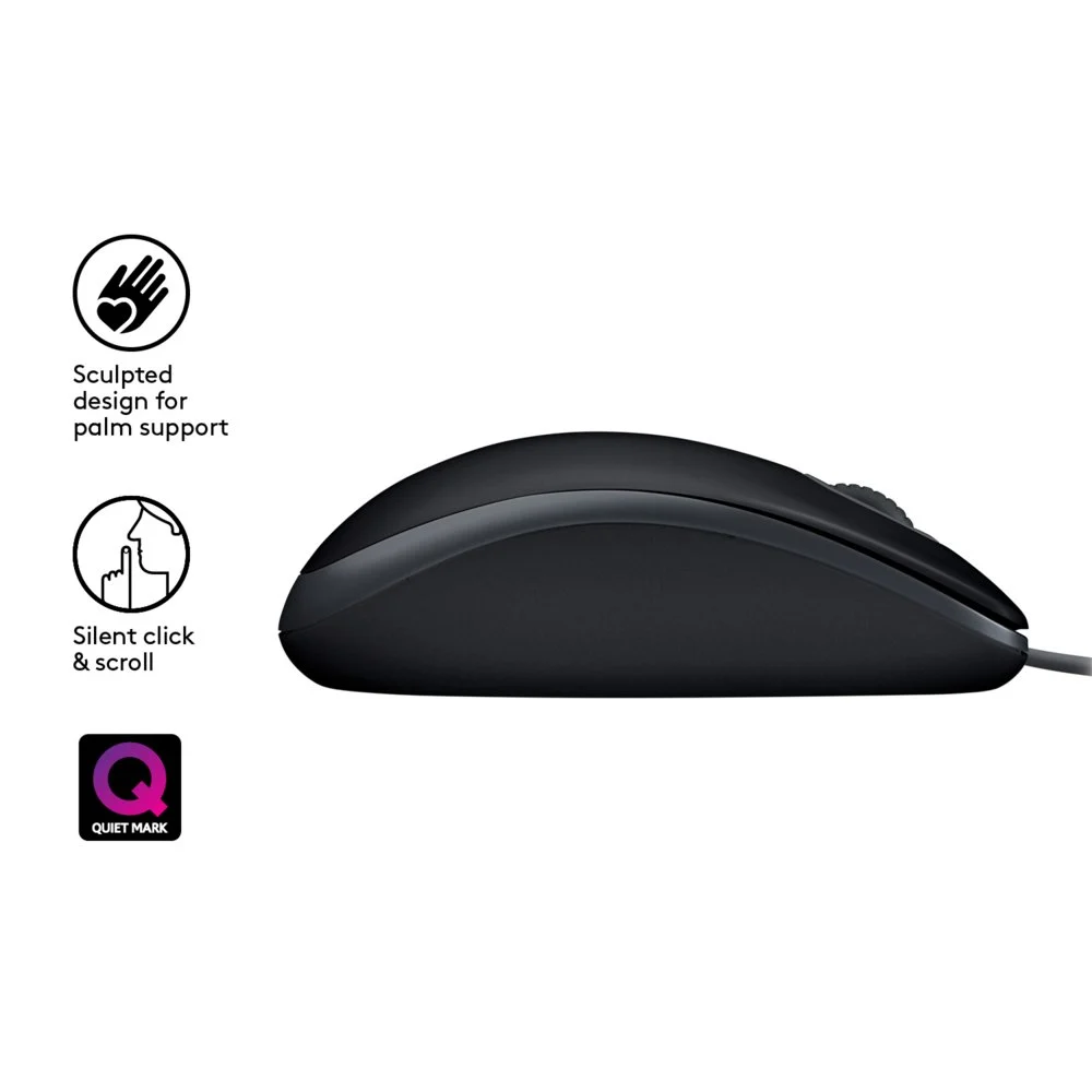 Logitech B110 Silent | Bekabelde Muis | Links- en Rechtshandig | USB-A | 1000 DPI | Zwart - Image 6
