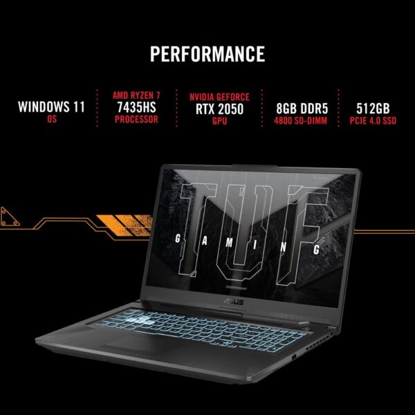 ASUS TUF Gaming A17 | 17.3" Full HD IPS 144Hz | AMD Ryzen 5 7535HS | 16GB DDR5 RAM | 512GB SSD | NVIDIA GeForce RTX 2050 | Windows 11 Professional