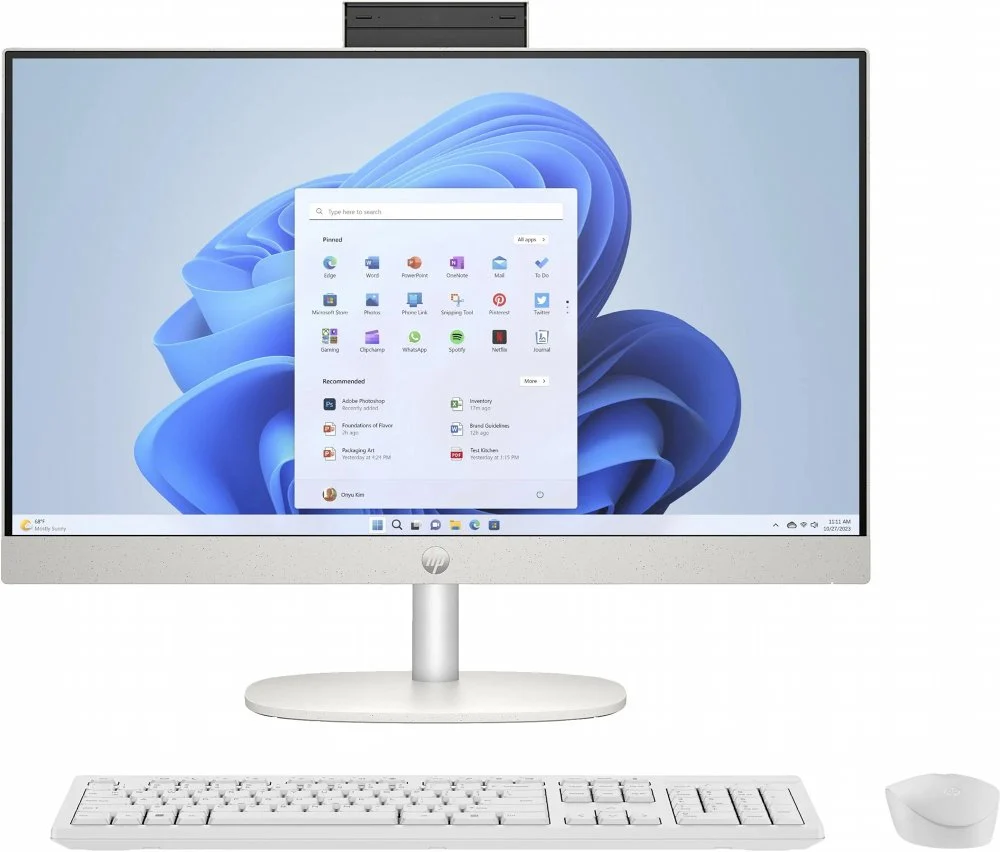 HP All-in-One 24-cr0005nw | 24" Full HD IPS | AMD Ryzen 5 7520U | 8GB DDR5 | 512GB SSD | Windows 11 Home
