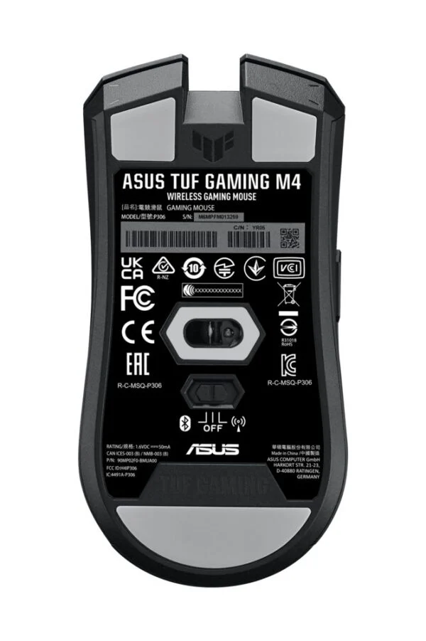 ASUS TUF Gaming M4 | Draadloze Gaming Muis | Rechtshandig | RF + Bluetooth | 12000 DPI | Zwart
