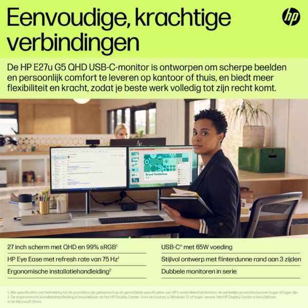 HP E27u G5 27" | 2560 x 1440 75Hz | USB-Hub | Monitor