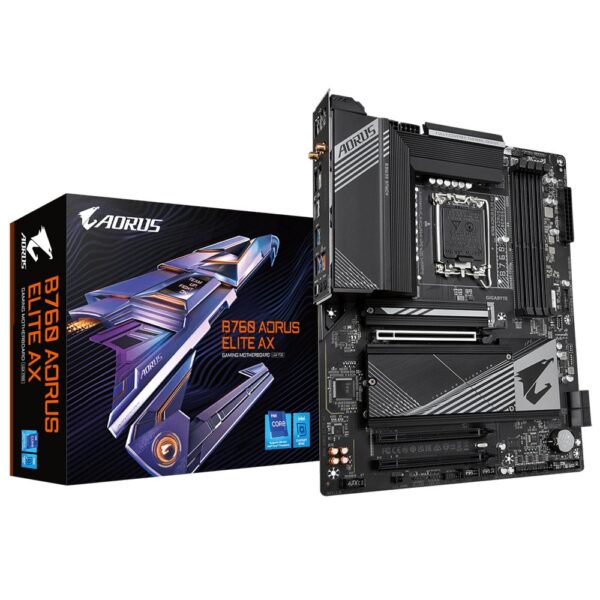 Gigabyte B760 AORUS ELITE AX (rev. 1.0) | Socket LGA 1700 | Intel B760 | 4xDDR5 | Micro-ATX | Moederbord