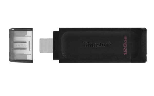 Kingston DataTraveler 70 | 128GB USB-C 3.2 Flash Drive | Zwart