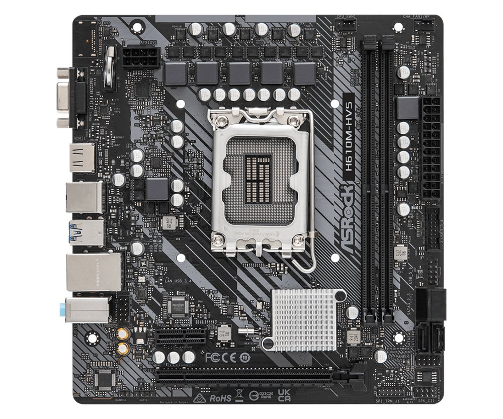 Asrock H610M-HVS Intel H610 | Socket LGA 1700 | Intel H610 | 2xDDR4 | Micro-ATX | Moederbord - Image 3