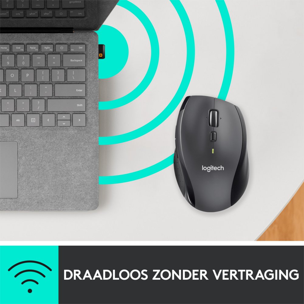 Logitech Marathon M705 | Draadloze Muis | Rechtshandig | RF | 1000 DPI | Zwart - Image 9