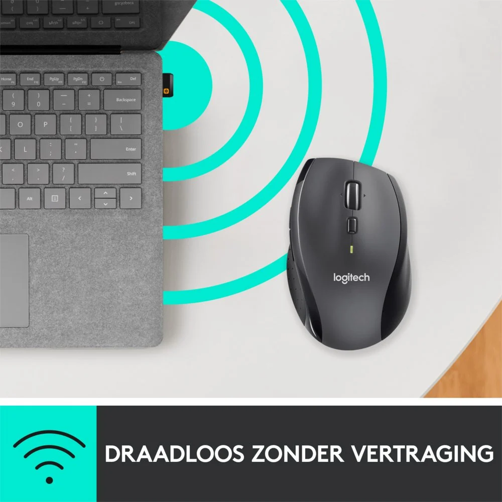 Logitech Marathon M705 | Draadloze Muis | Rechtshandig | RF | 1000 DPI | Zwart - Image 9