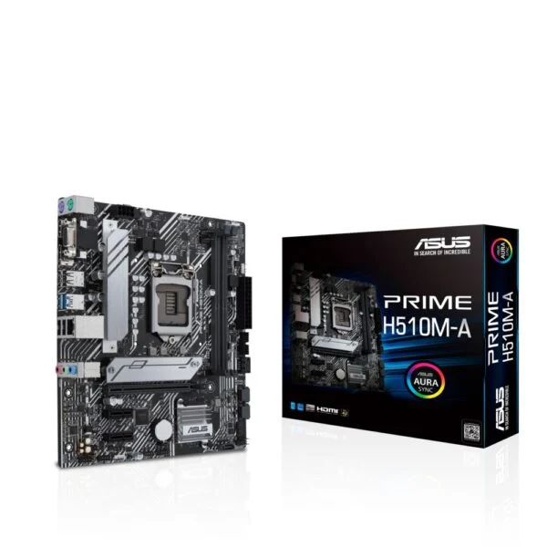 ASUS PRIME H510M-A ARGB | Socket LGA 1200 | Intel H510 | 2xDDR4 | Micro-ATX | Moederbord