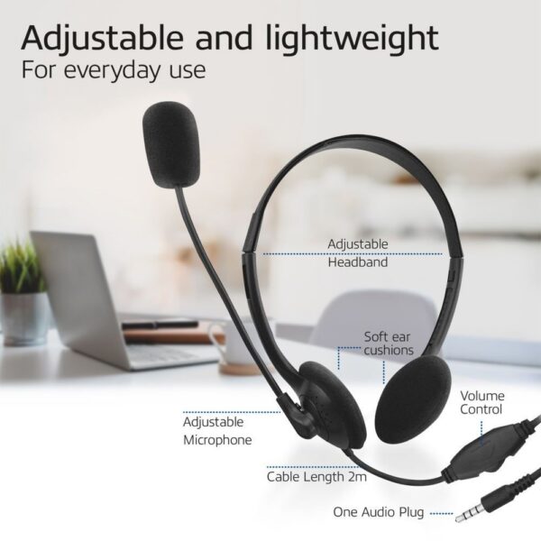ACT AC9330 | On-Ear Headset met Microfoon | Zwart