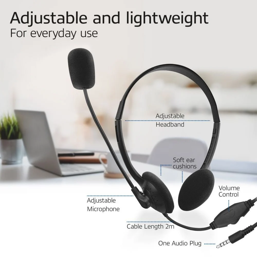 ACT AC9330 | On-Ear Headset met Microfoon | Zwart - Image 4