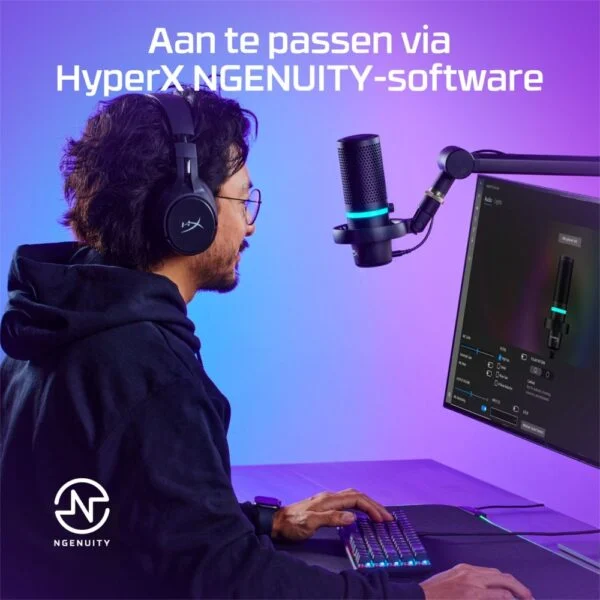 HyperX DuoCast | USB-microfoon | RGB-verlichting | Voor pc en console | Zwart