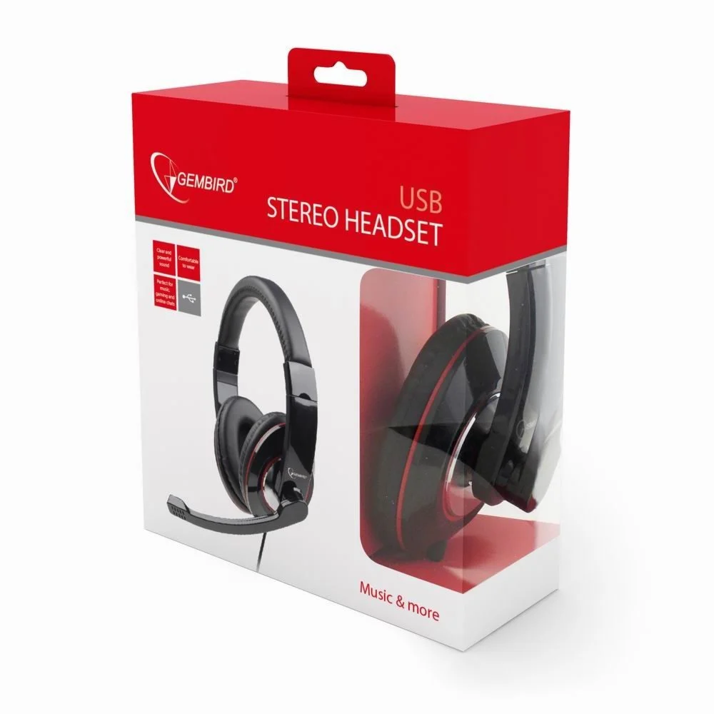 Gembird MHS-001 | Bedrade On-Ear Headset USB-A | Zwart - Image 5