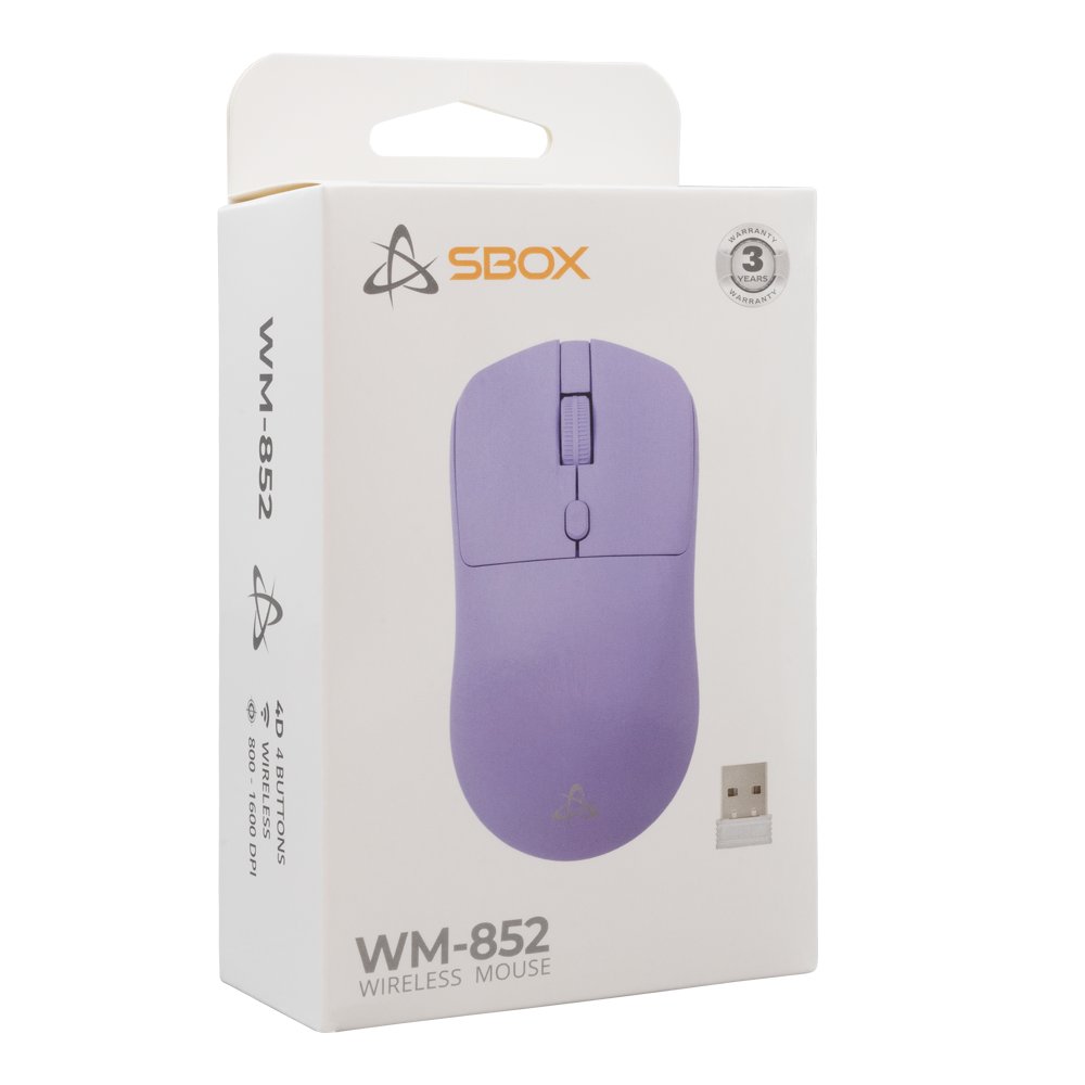 SBOX WM-852P Purple | Draadloze Muis | Links- en Rechtshandig | RF | 1600 DPI | Paars - Image 7