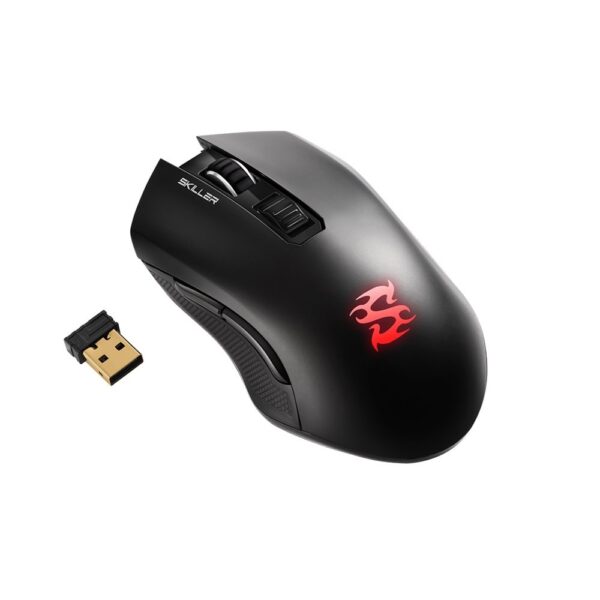 Sharkoon Skiller SGM3 | Draadloze Gaming Muis | Rechtshandig | RF + USB-A | 6000 DPI | Zwart