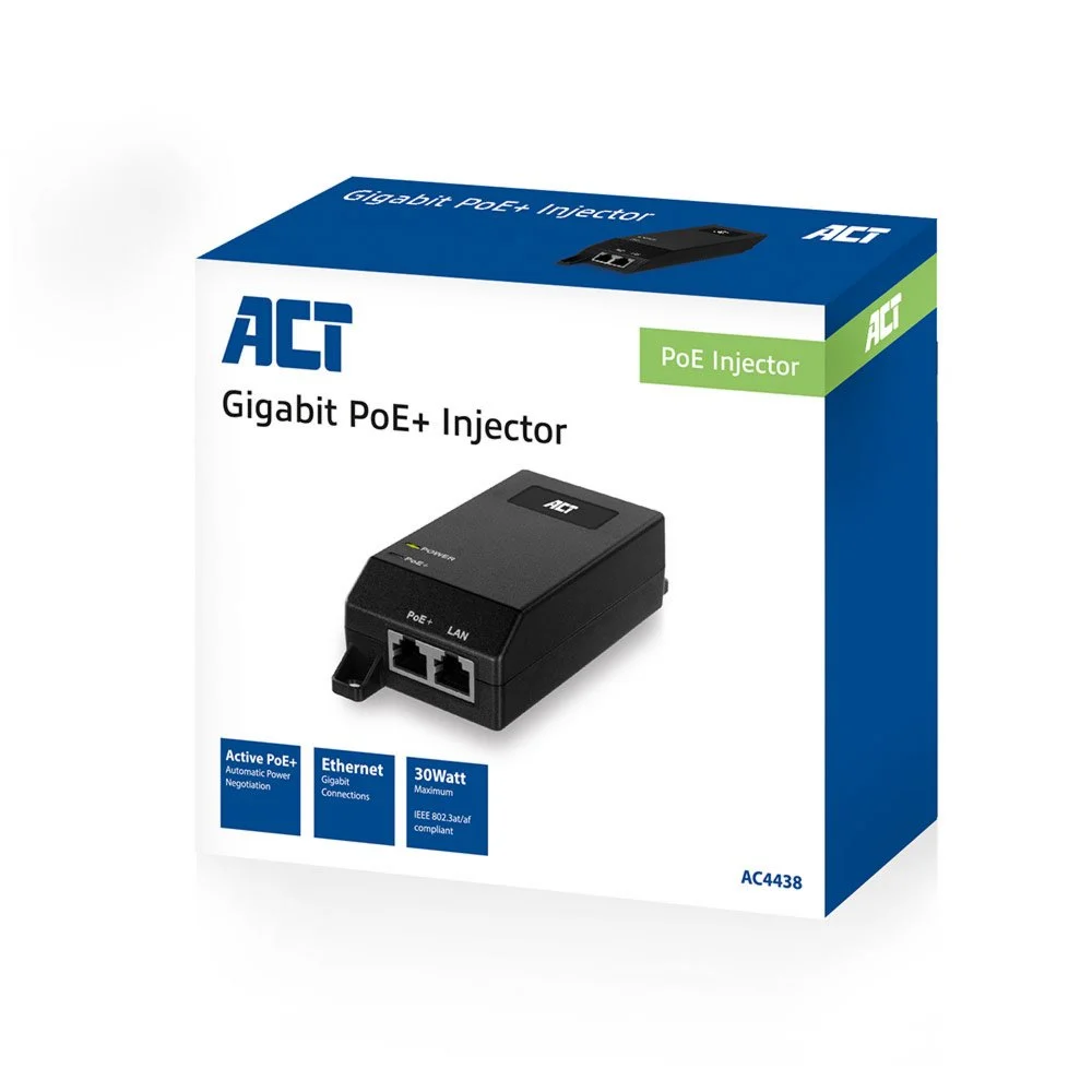 ACT AC4438 | Gigabit PoE+ Injector | 30W | IEEE 802.3af/at | 1x LAN - Image 6