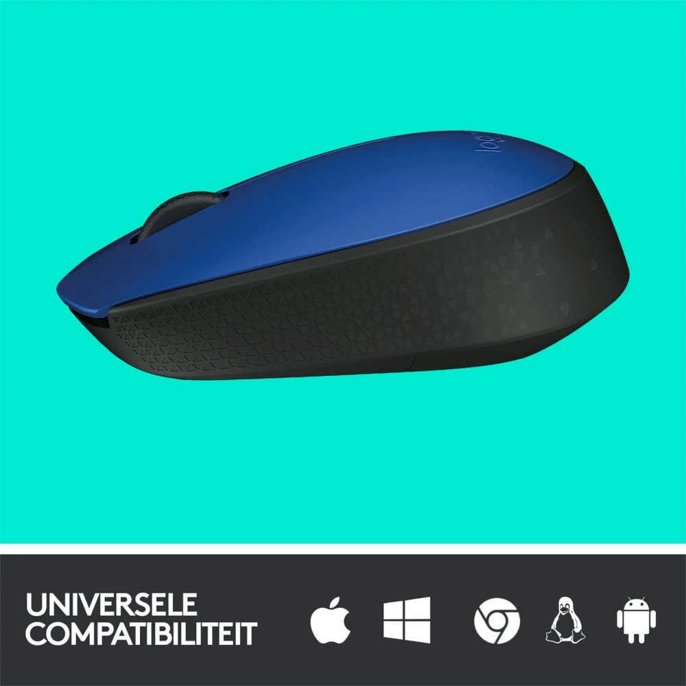 Logitech M171 | Draadloze Muis | Links- en Rechtshandig | RF | 1000 DPI | Zwart/Blauw - Image 6