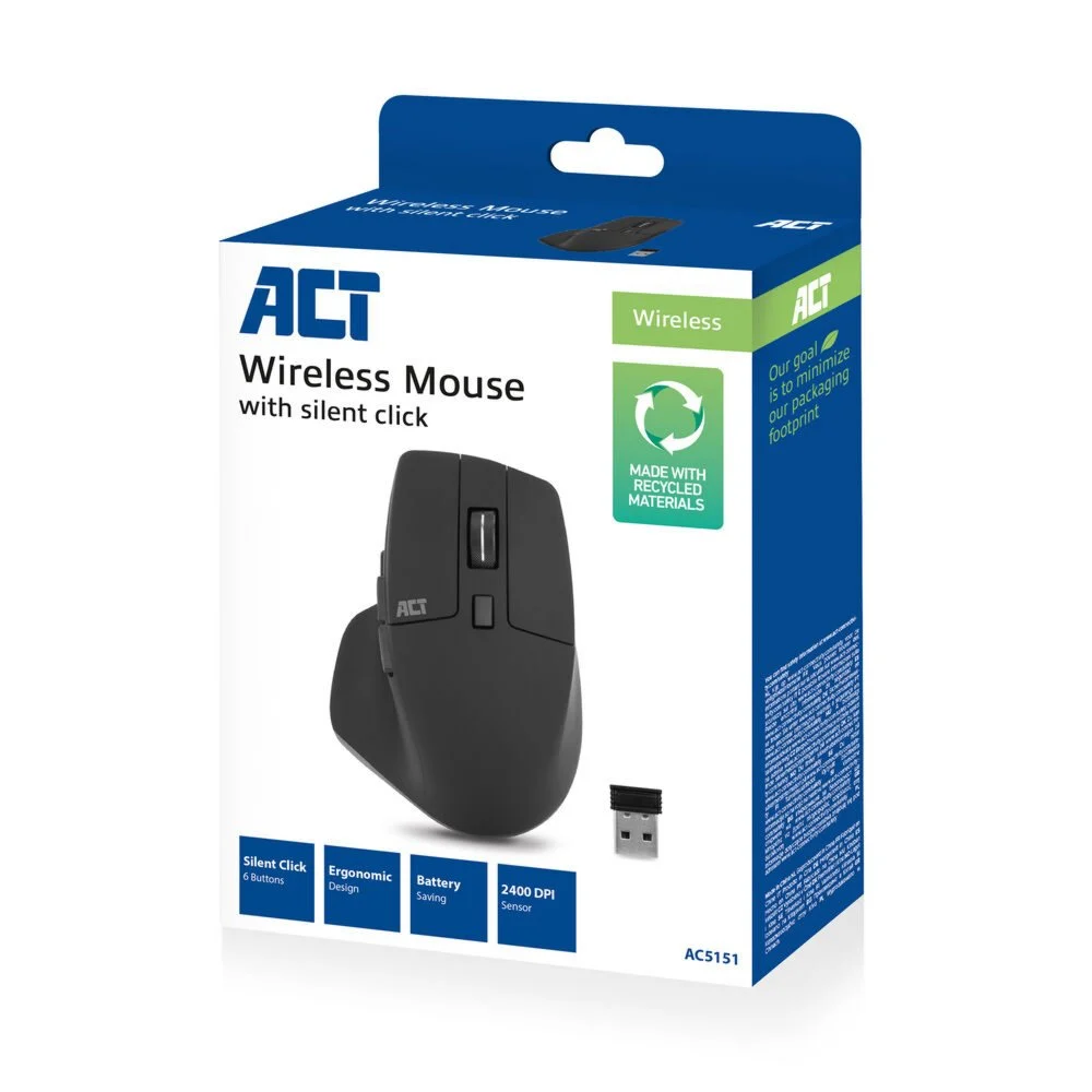 ACT AC5151 | Draadloze Muis | Rechtshandig | RF | 2400 DPI | Zwart - Image 3