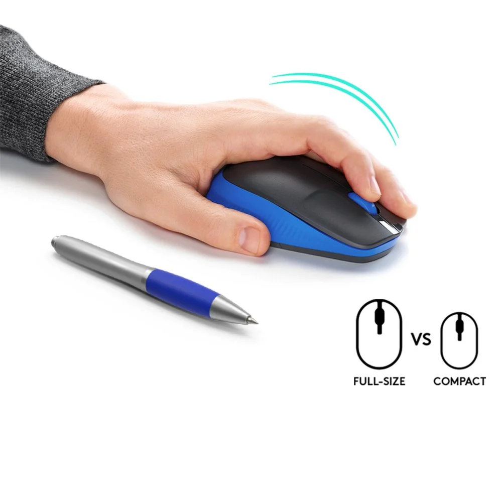Logitech M190 | Draadloze Muis | Links- en Rechtshandig | RF | 1000 DPI | Zwart/Blauw - Image 3