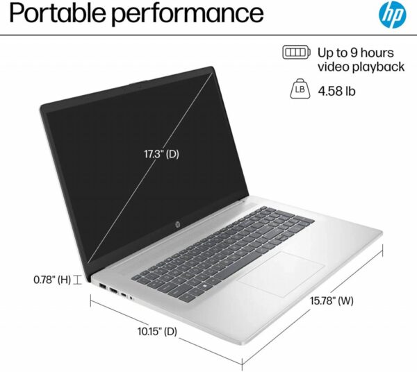 HP 17-cp3005dx | 17.3" Full HD IPS | AMD Ryzen 5 7430U | 16GB RAM | 512GB SSD | Windows 11 Home