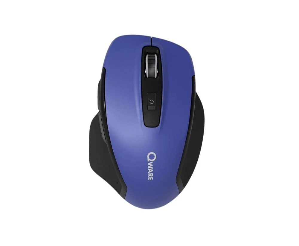 Qware Glasgow | Draadloze Muis | Rechtshandig | RF + Bluetooth | 1600 DPI | Blauw/Zwart