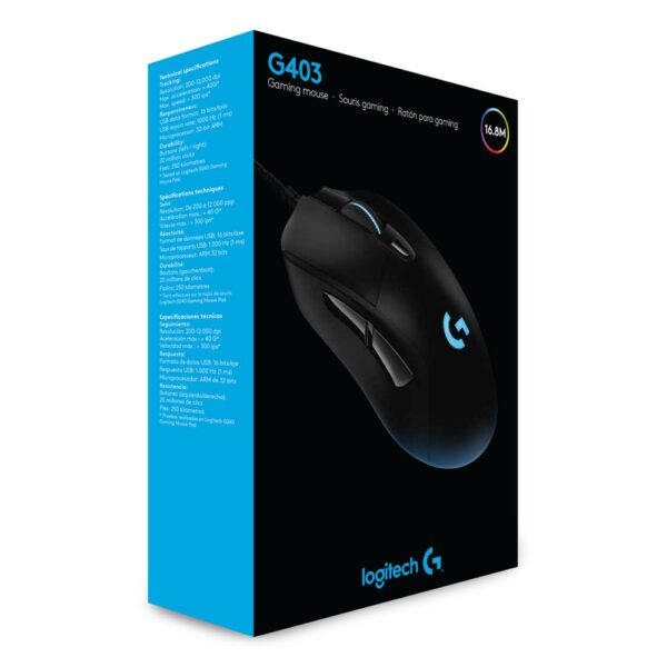 Logitech G403 Hero | Draadloze Gaming Muis | Rechtshandig | RF | 25600 DPI | Zwart