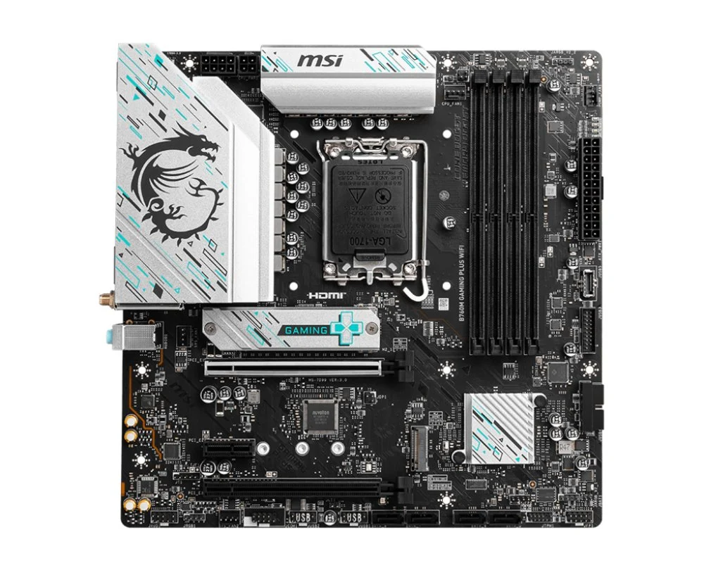 MSI B760M GAMING PLUS WIFI | Socket LGA 1700 | Intel B760 | 4xDDR5 | Micro-ATX | Moederbord
